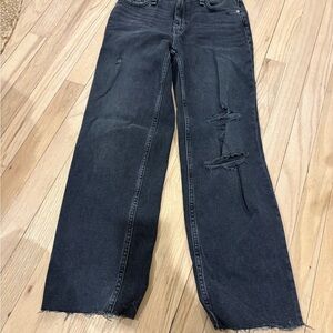 Hudson Jeans Black Distressed Straight Leg Women Jeans